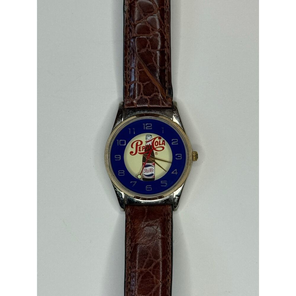 Pepsi Cola Vintage Genuine Leather Wrist Watch EXCELLENT CONDITON - Picture 2 of 5